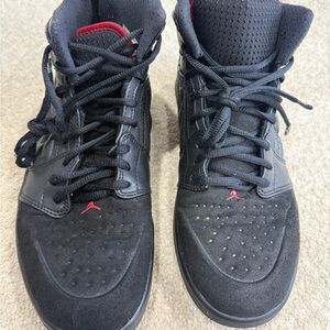 Jordan Black and Red High-Top Sneakers
